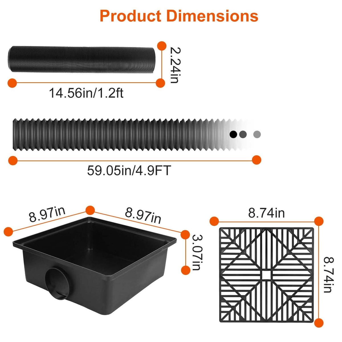 Low-Profile Downspout Extension 2-Pack
