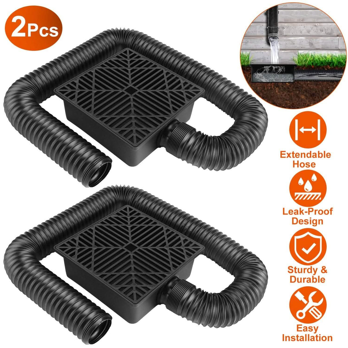 Low-Profile Downspout Extension 2-Pack